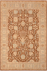 handmade Traditional Kafkaz Brown Beige Hand Knotted RECTANGLE 100% WOOL area rug 8 x 10